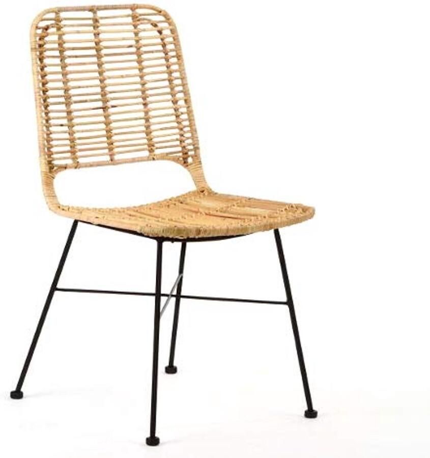 Gevlochten Rotanstoel Moderne Natuurlijke Zithoogte 45cm