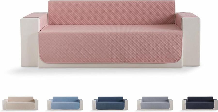 Gevoerde Bankovertrek met Ruitpatroon voor 3-zitsbank Ademend en Onderhoudsvriendelijk