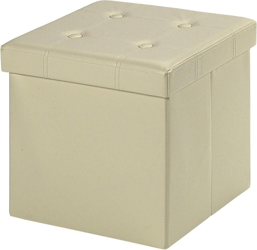 Gevoerde zitzak inklapbaar 38 x 38 x 38 cm zacht kunstleer belasting 300 kg