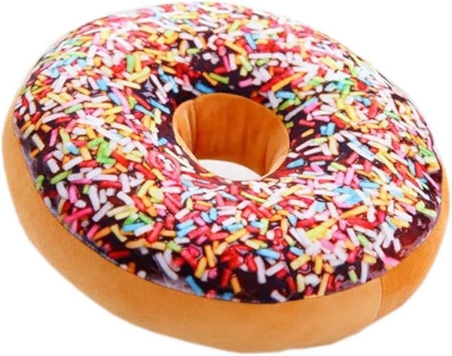 Gevuld donutvormig gooikussen pluche speelgoed voor bureaustoel of autostoel kleurrijk