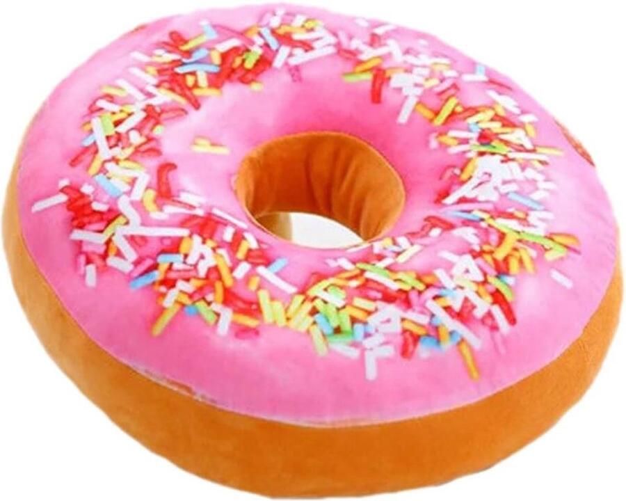 Gevuld Donutvormig Kussen Pluche GooiKussen voor Bureaustoel of Autostoel Patroon 6