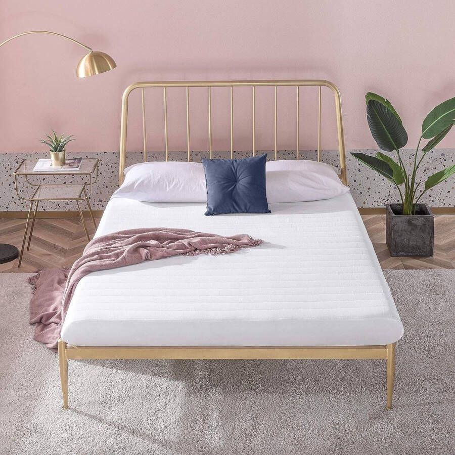 Gewatteerd traagschuim matras aanpasbaar 7-zones-matras 140 x 200 cm hoogte 13 cm H3-H4 middelhard matras in een doos Oeko-Tex