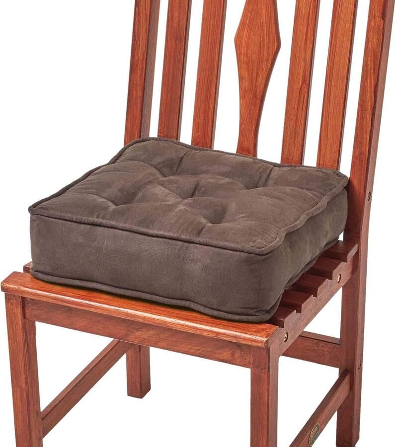 Gewatteerd Zitkussen 40 x 40 cm met Bevestigingsriemen Comfortabel voor Stoelen en Vloeren