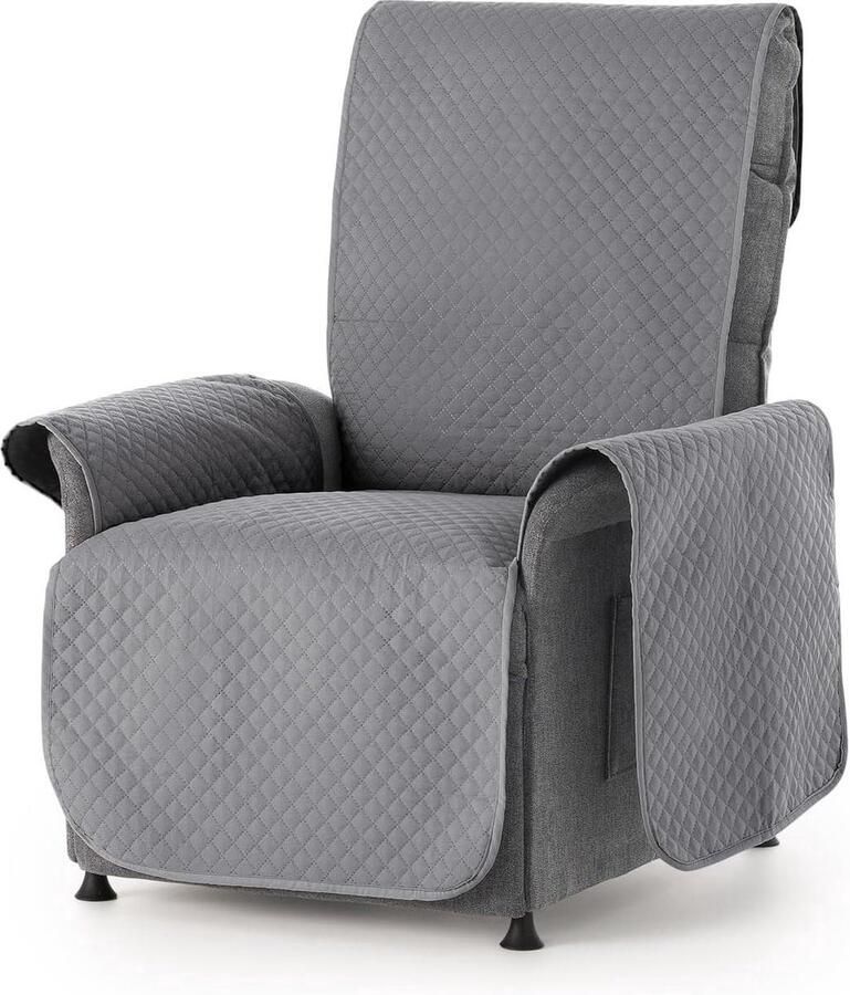 Gewatteerde bankhoezen Bescherming voor kinderen en huisdieren 1 stuk Grijs Textielhome