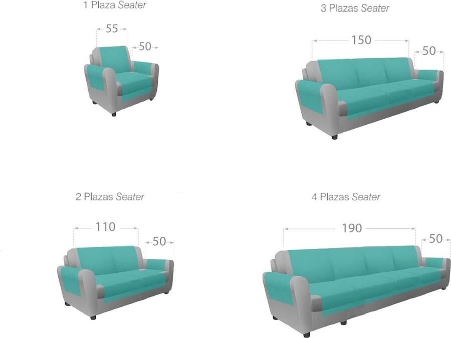 Gewatteerde beschermende bankhoezen ADELE Afmeting 2 Plaats Ideaal kinderen huisdieren Beschermhoesge. Kleur Beige