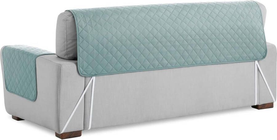 Gewatteerde beschermende bankhoezen MALU Afmeting 3 Plaats Ideaal kinderen huisdieren Omkeerbare beschermhoes. Kleur Aquamarijn