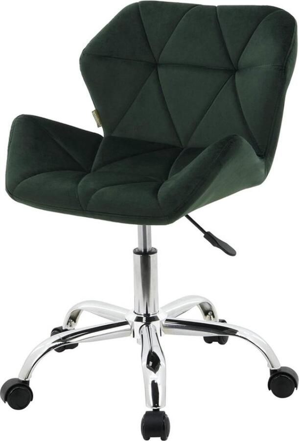 Gewatteerde draaibare stof thuiskantoor bureau computerstoel in hoogte verstelbaar donkergroen fluweel ergonomisch design Bureaustoel