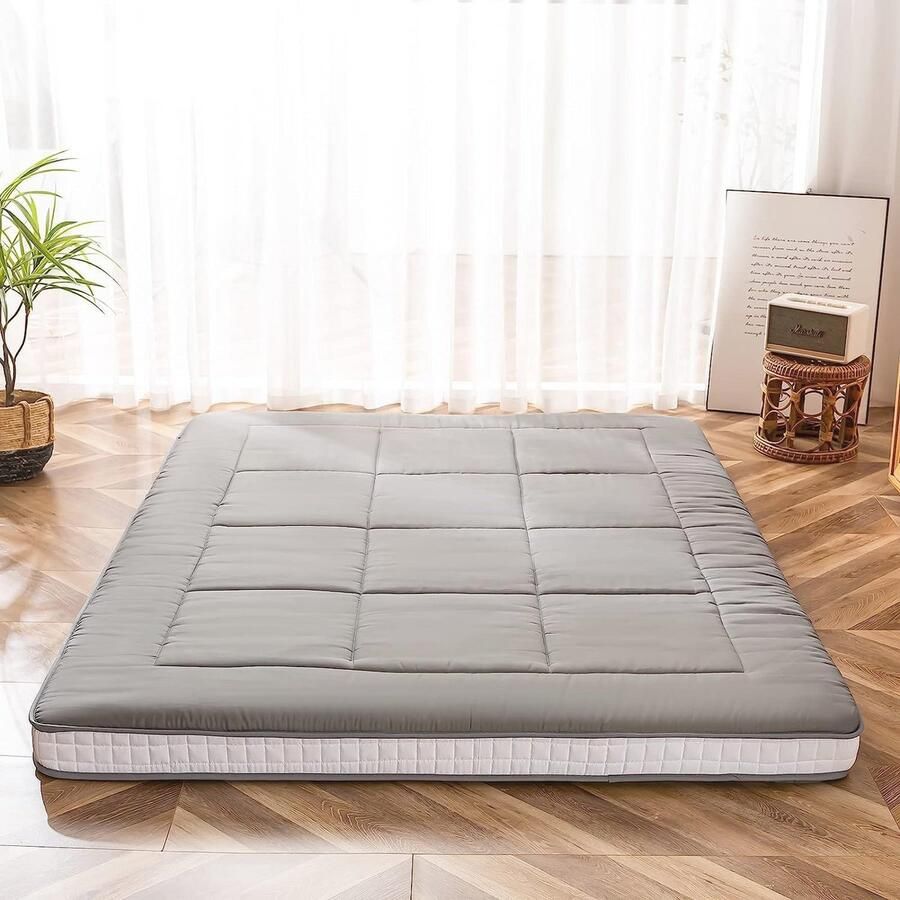Gewatteerde Japanse Futon Matras Extra Dikke Vloermatras voor Slaapkamer en Logeerkamer