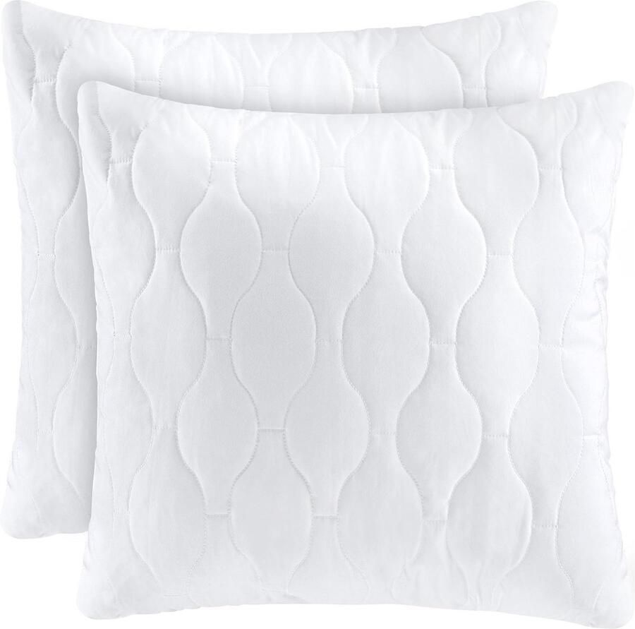 Gewatteerde Kussens 80x80 cm Set van 2 Luxe Sierkussens voor Bank en Bed