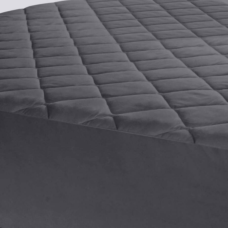 Gewatteerde matrasoplegger 180x200 cm zachte microvezel matrassen topper hoogte tot 38 cm met spanrand matrasbeschermer onderbed ook voor boxspringbedden (grijs)