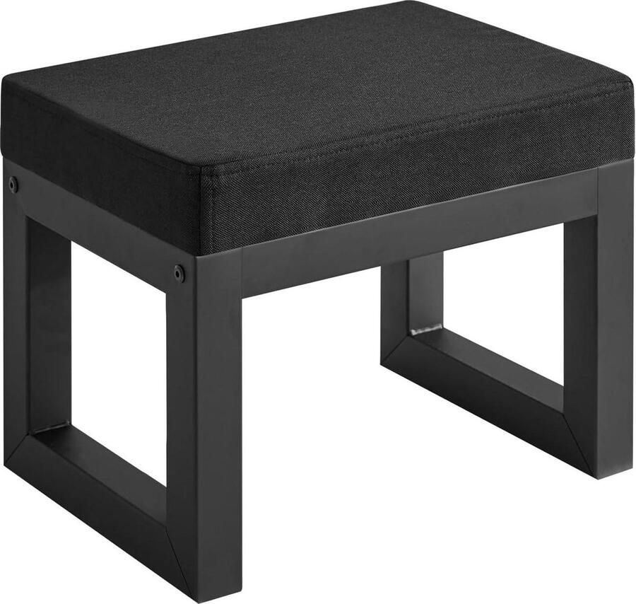 Gewatteerde Zitting Poef Kruk Small Foot Ottomaanse Voetsteun Zwart Entree Woonkamer Slaapkamer