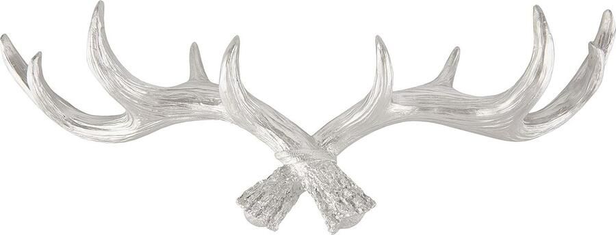 Goodivery Gewei kledinghaken garderobehaken zilver voor buiten binnen balkon en tuin 49 cm decoratief hertengewei garderobe hoge draagkracht