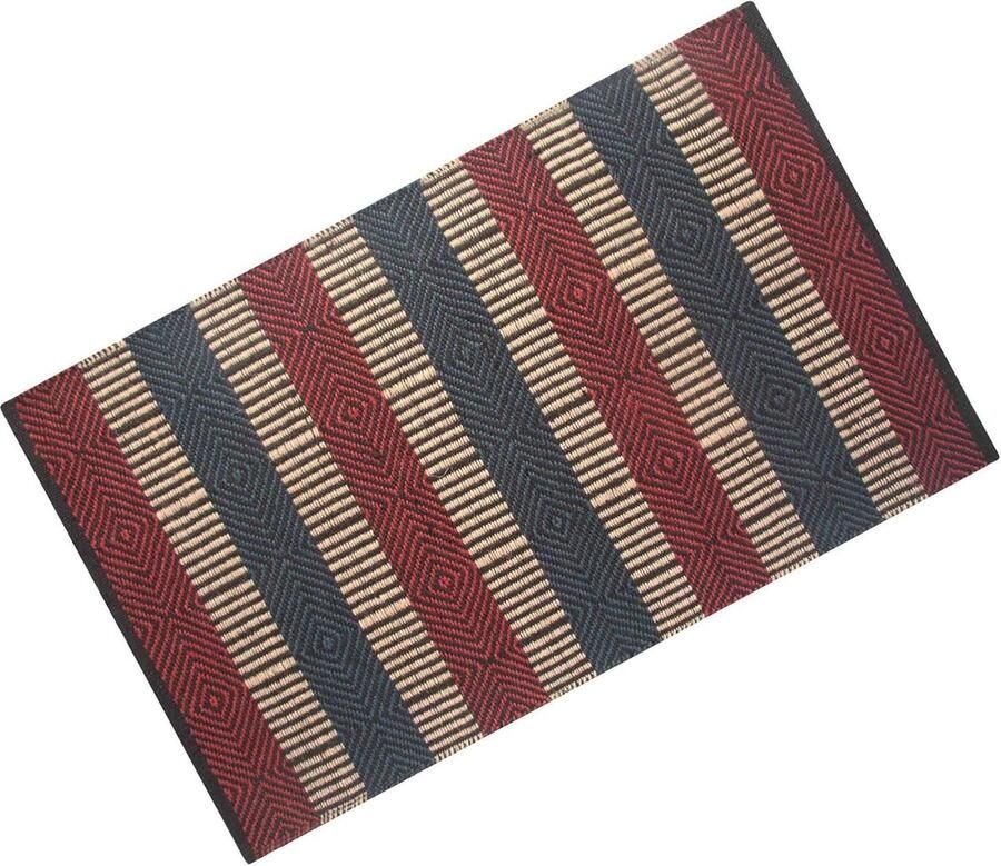 Geweven Jute Tapijt met Geometrisch Ruitpatroon 60 x 100 cm