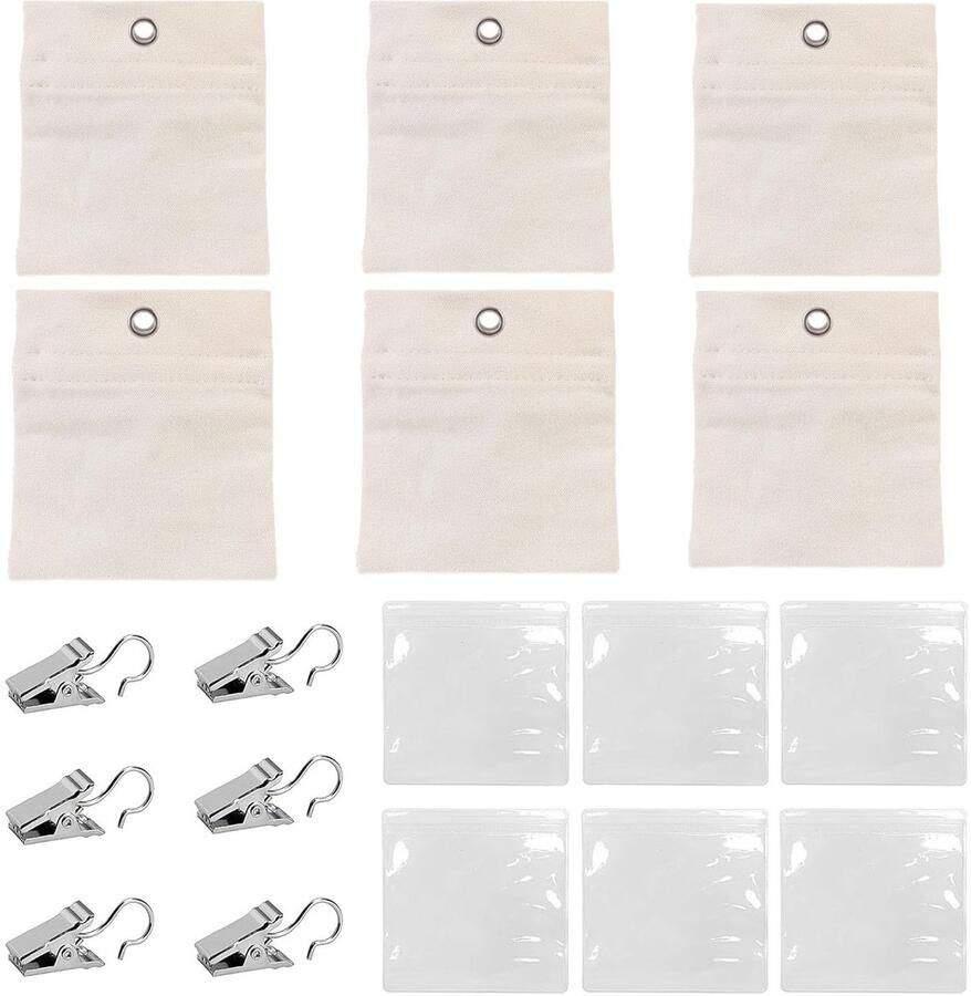 Gewichtszak voor buitengordijnen 6 stuks gewichten voor buitengordijnen met metalen clips zandzakgewichten voor gordijnen draagbare gewichtszakken voor tafelkleden tuinprieel terrasgordijnen