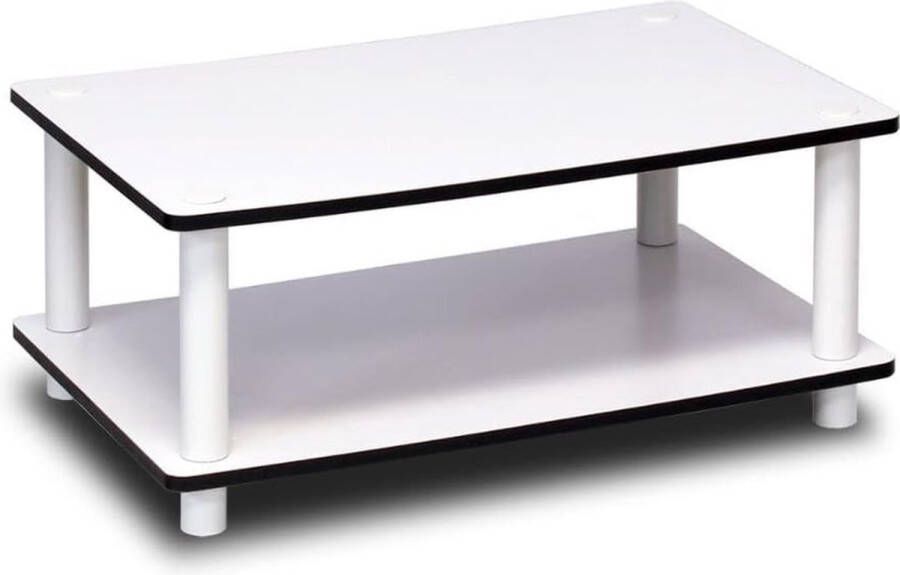 Gewoon 2-laags Geen gereedschap TV-standaard TV-meubel salontafel Wit 59.9 (Breedte) x 22.4 (Hoogte) x 39.6 (Diepte) cm