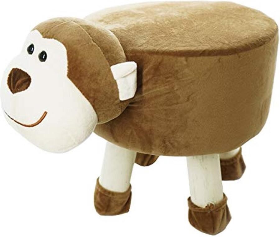 Gezellig Kinderkruk Dierendessin Pluchen Kruk voor Kinderen met Houten Poten