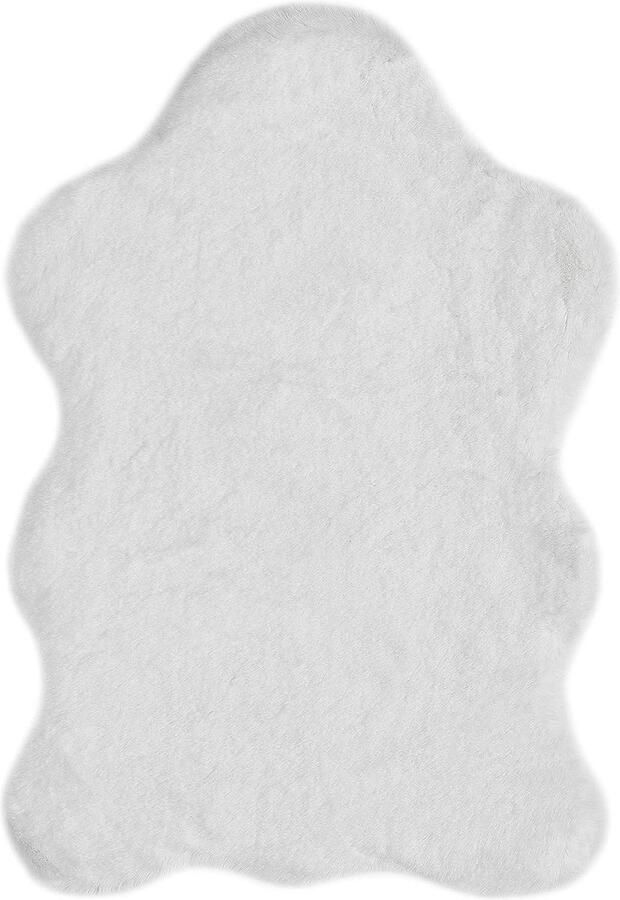 Gezellig zacht hoogpolig kunstbont tapijt Andiamo Bont Coste 55 x 80 cm Wit