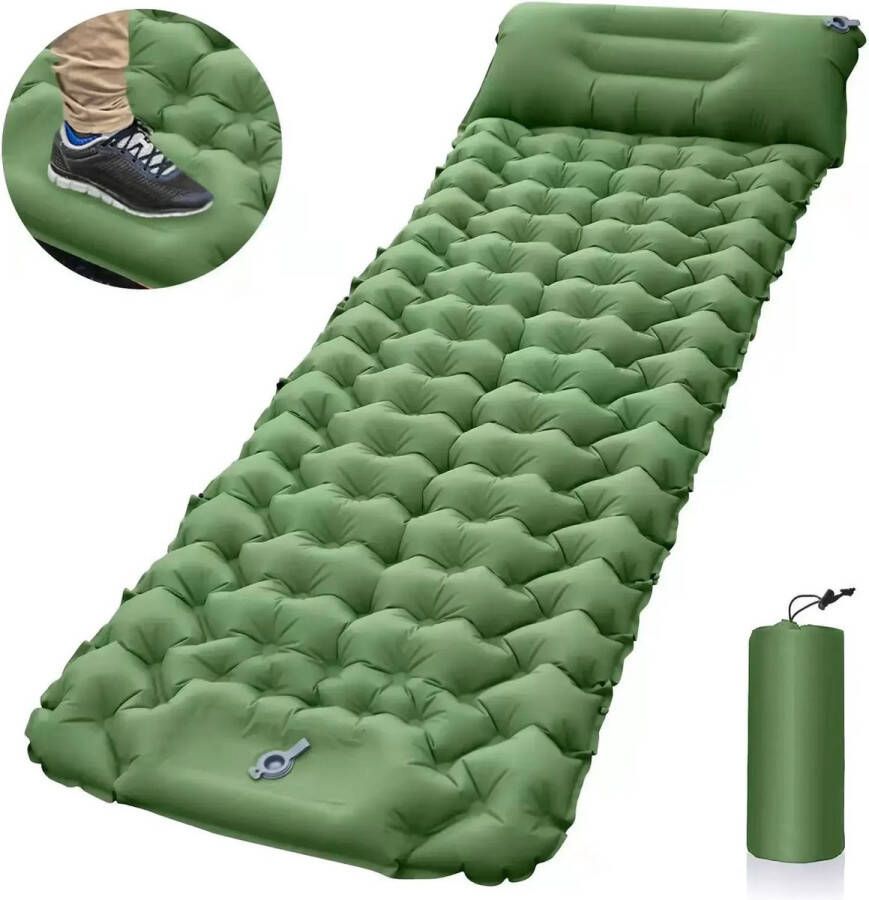 Merkloos Ghani Winkeltje Opblaasbare campingmat Eenpersoons