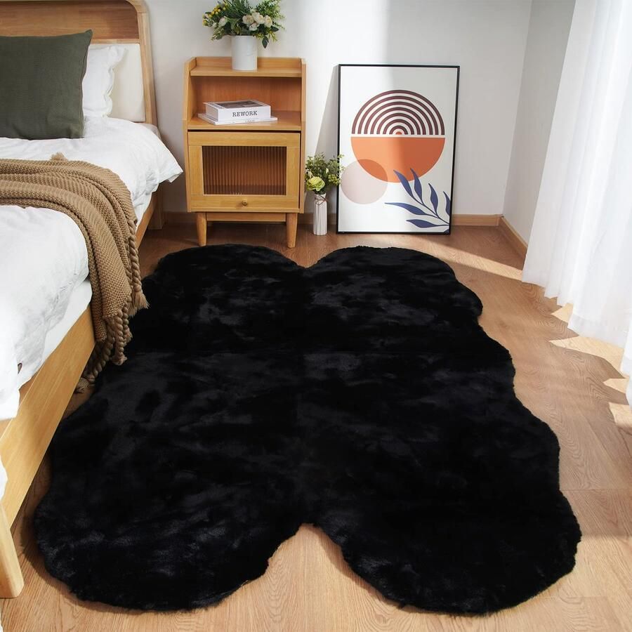 Ghouse tapijten voor woonkamer slaapkamer keuken kinderkamer modern kortpolig hal tapijt zwart 120x180 cm wasbaar antislip tapijt