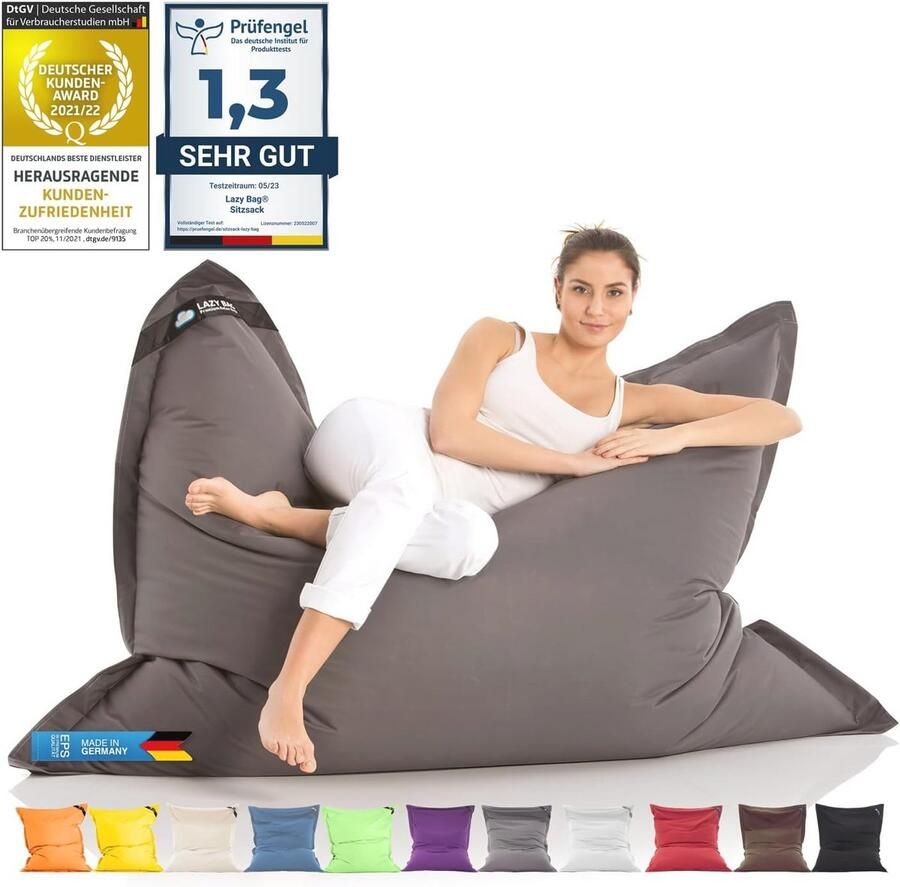 Giant Beanbag Zitkussen XXL voor Binnen en Buiten 400L Ergonomisch en Waterdicht 180x140 cm