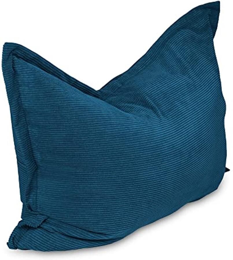Giant Corduroy Bean Bag Luxurious Lounge Cushion for Indoor and Outdoor Use Comfortable Seating Solution in Dark Blue