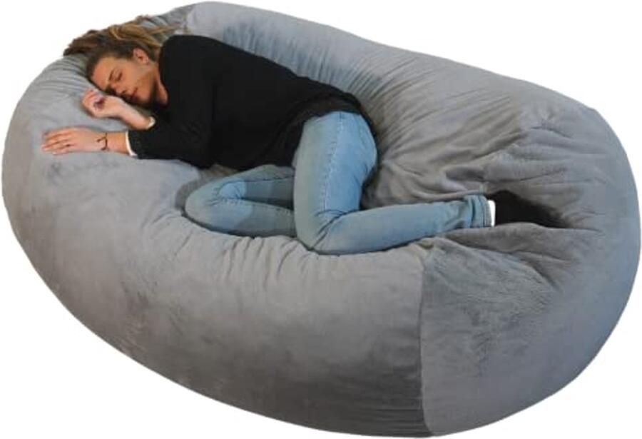 Giant XL Lange Zitzak – Zacht en Comfortabel – Wasbare Geheugenfoam Hoes – Ideaal voor Slaapkamer en Woonkamer – Eco-vriendelijk en Duurzaam