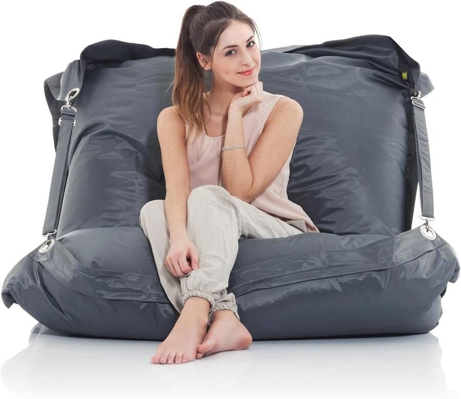 Giant Zitzak XXL voor Binnen en Buiten Perfecte Comfort en Ontspanning (185 x 145 cm Grijs)