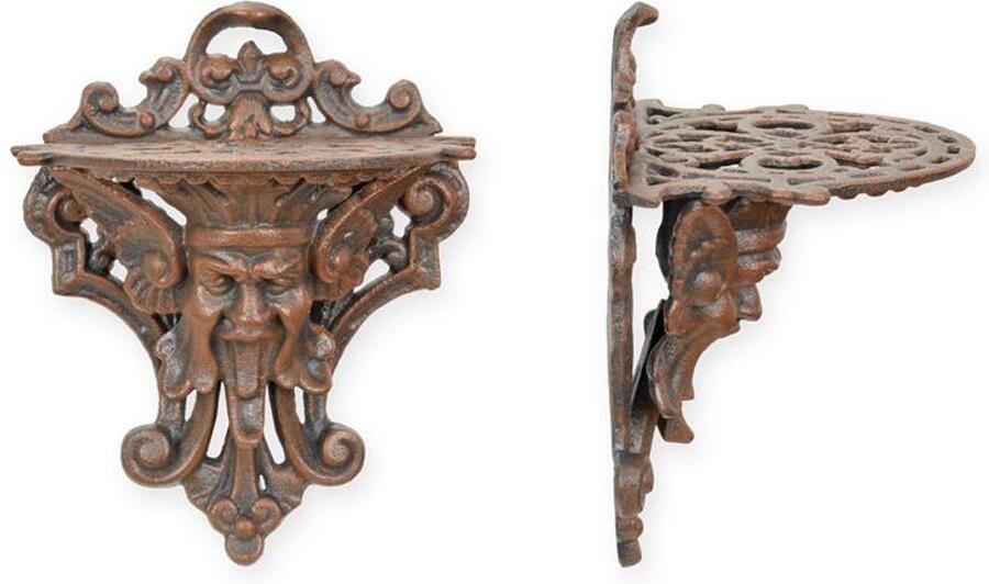 Gietijzeren Barok Wandconsole – Klassieke Wandplank voor Sierlijke Decoratie – Stevige Muurconsole met Elegant Design – 23x14x17 5 cm