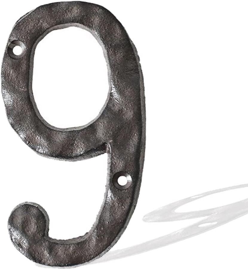 Gietijzeren Decoratiecijfers Vintage Stijl 1 stuk Roestbruin 100% Gietijzer