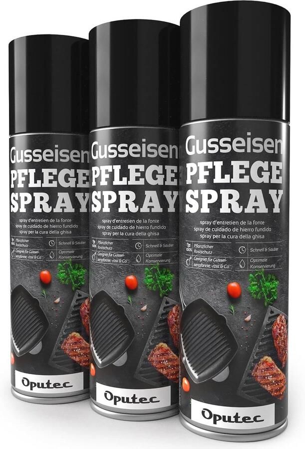 Gietijzeren Onderhoudsspray 3 x 500 ml voor Barbecue en Kookgerei