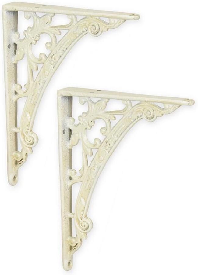 Gietijzeren wandbeugels set – decoratieve muurbeugels voor plankdragers of wanddecoratie – vintage industrieel gietijzer duo 18 7 cm