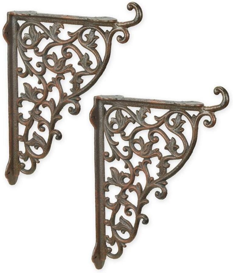 Gietijzeren Wandbeugels Set van 2 Stijlvolle Muurbeugels voor Binnen en Buiten Vintage Decoratie voor je Interieur