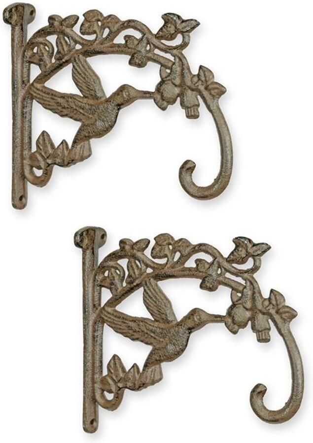 Gietijzeren wandhaken set – decoratieve wandhaken in vintage stijl – robuuste kapstokhaken voor hal keuken of badkamer – set van 2