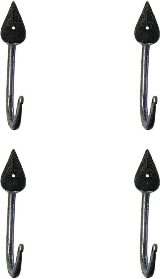 Gietijzeren Wandkapstok Vintage Stijl Set van 4 Haken Hoogwaardig IJzer