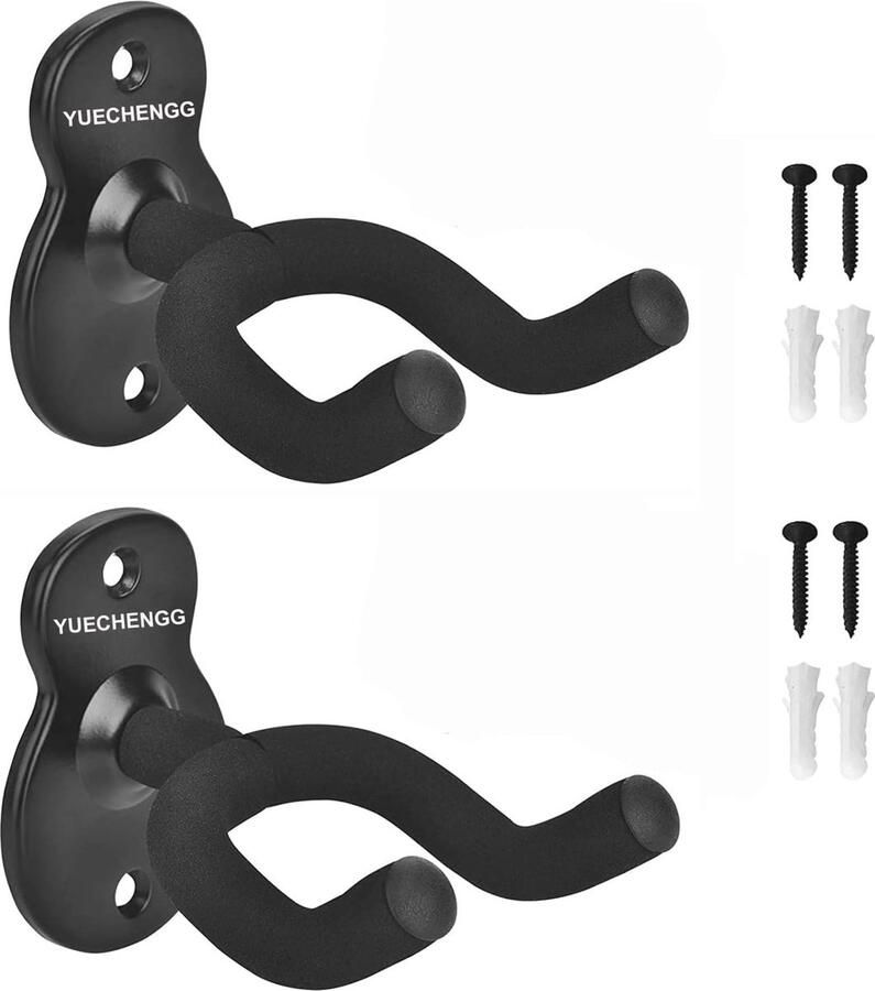 Gitaar Hanger Wandmontage 2 Pack Muurbevestiging voor Elektrische Akoestische Gitaren en Ukeleles