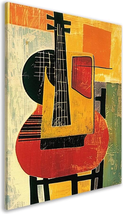 Gitaar schilderijen Instrument wanddecoratie Canvas schilderijen Stoel Schilderijen op canvas industrieel Schilderijen op canvas Muur kunst canvas 80x120 cm