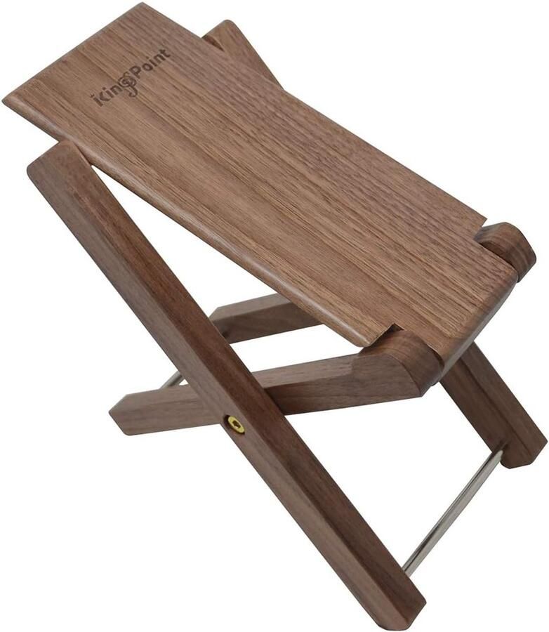 Gitaar-voetenbank Massief hout verstelbaar Zwart