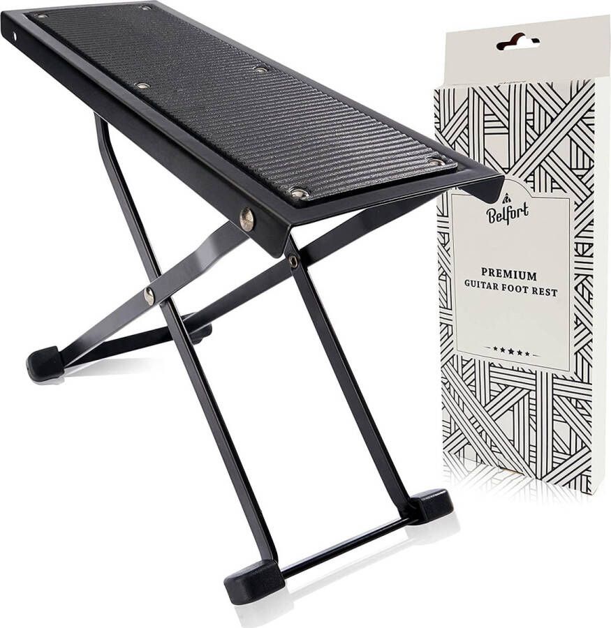Gitaarvoetenbank met antislip rubberen onderlaag opvouwbare voetsteun voor klassieke akoestische en elektrische gitaar in hoogte verstelbaar superstabiel en duurzaam