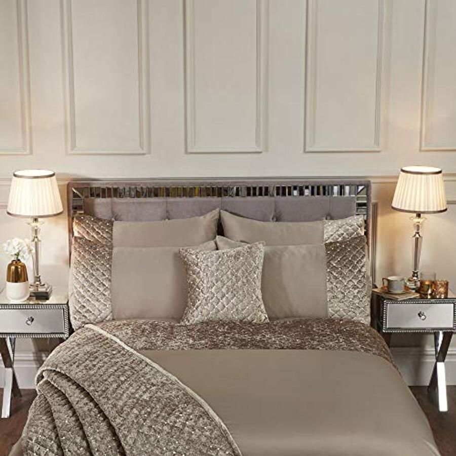 Glamour Gewatteerd Pailletten Fluwelen Dekbedovertrek Super Kingsize Bed