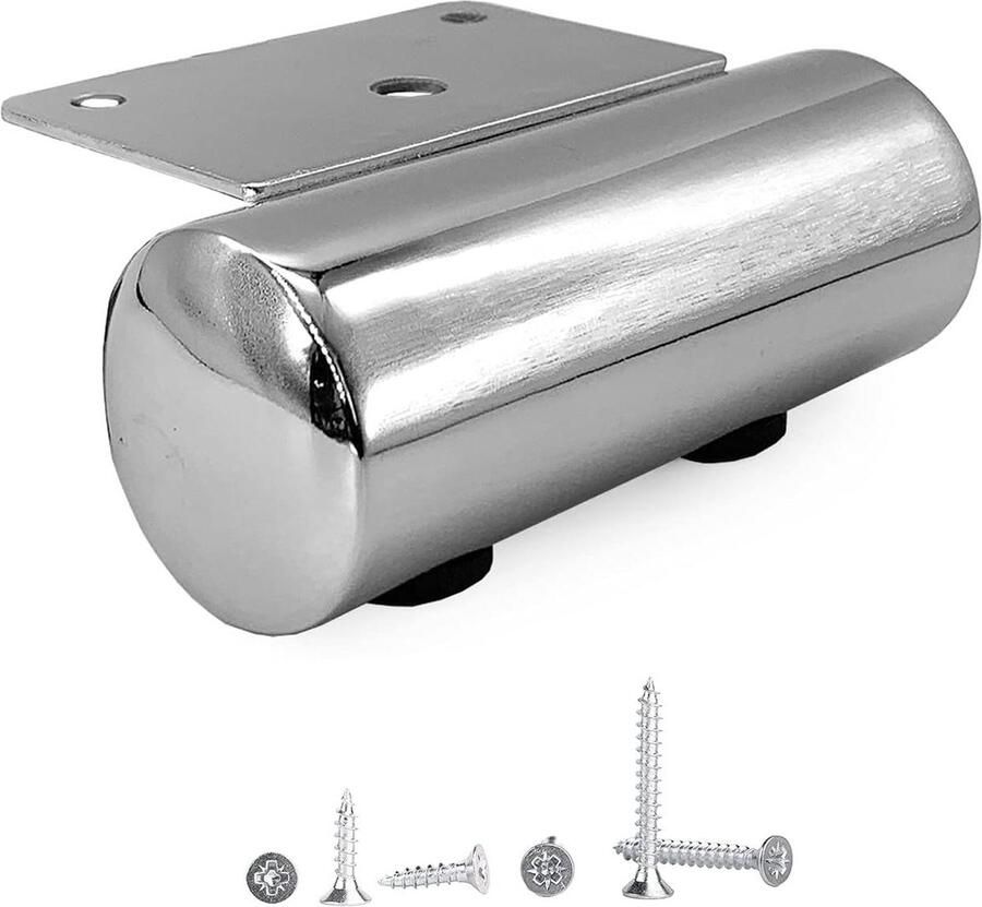 Glanzend Chroom Meubelpoten Metalen Been 44 mm Hoogte Pack van 8 Inclusief schroeven furniture risers