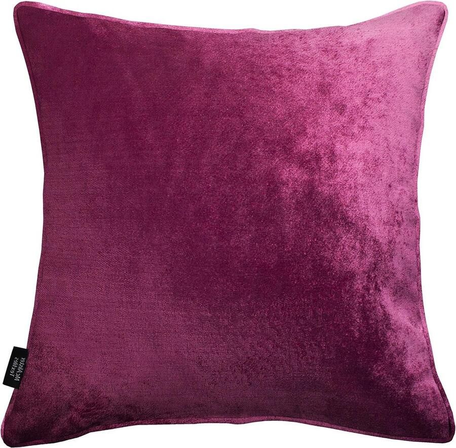 Glanzend geplet fluwelen kussenhoes fuchsia roze 43 x 43 cm 17 x 17 inch. Luxe decoratief strooisel sierkussen voor bank of slaapkamer floor pillow