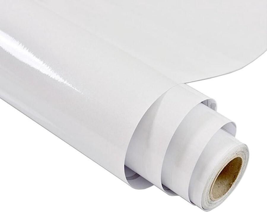 Glanzend zelfklevend behang 60 cm x 5 m Vinyl wrap keukensticker Waterdicht en oliebestendig Verwijderbare meubelstickers Kledingkast wit