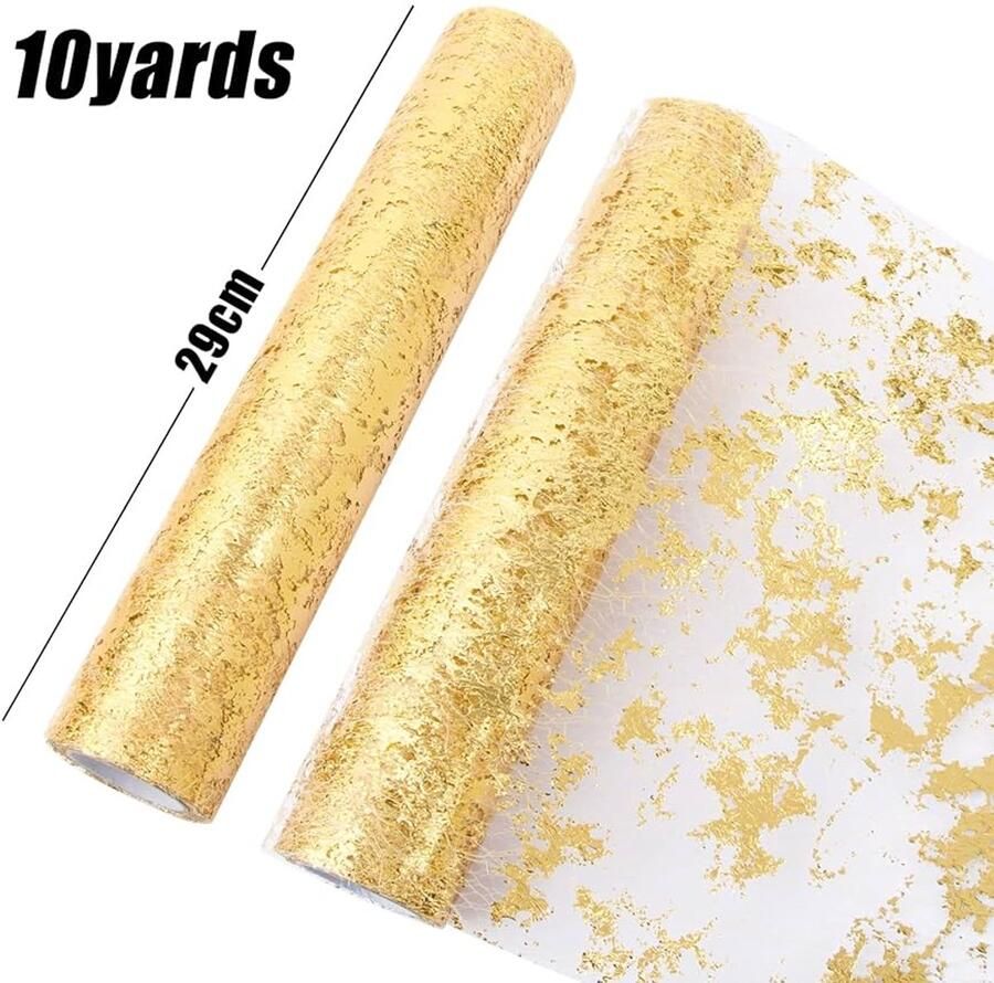 Glanzende gouden tafelloper feestelijke decoratie 1 stuk polyester