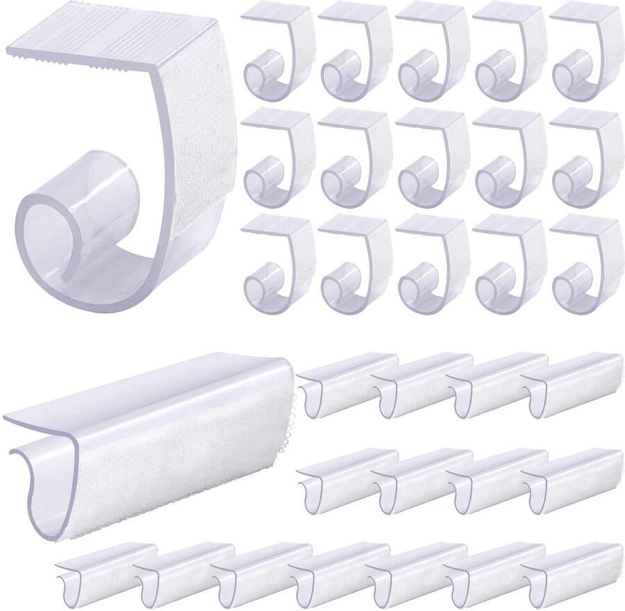 Glarks 30-pack plastic tafelkleedklemmen met klittenbandsluiting voor binnen- en buitengebruik bruiloften feesten picknicks en evenementen