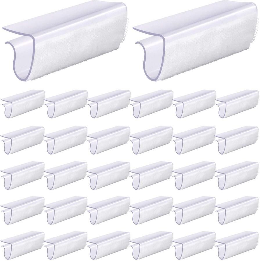 Glarks 30-pack rechthoekige plastic tafelkleedklemmen met klittenbandsluiting voor tafels van 1 9 cm tot 2 5 cm voor binnen- en buitengebruik bruiloften feesten picknicks en evenementen
