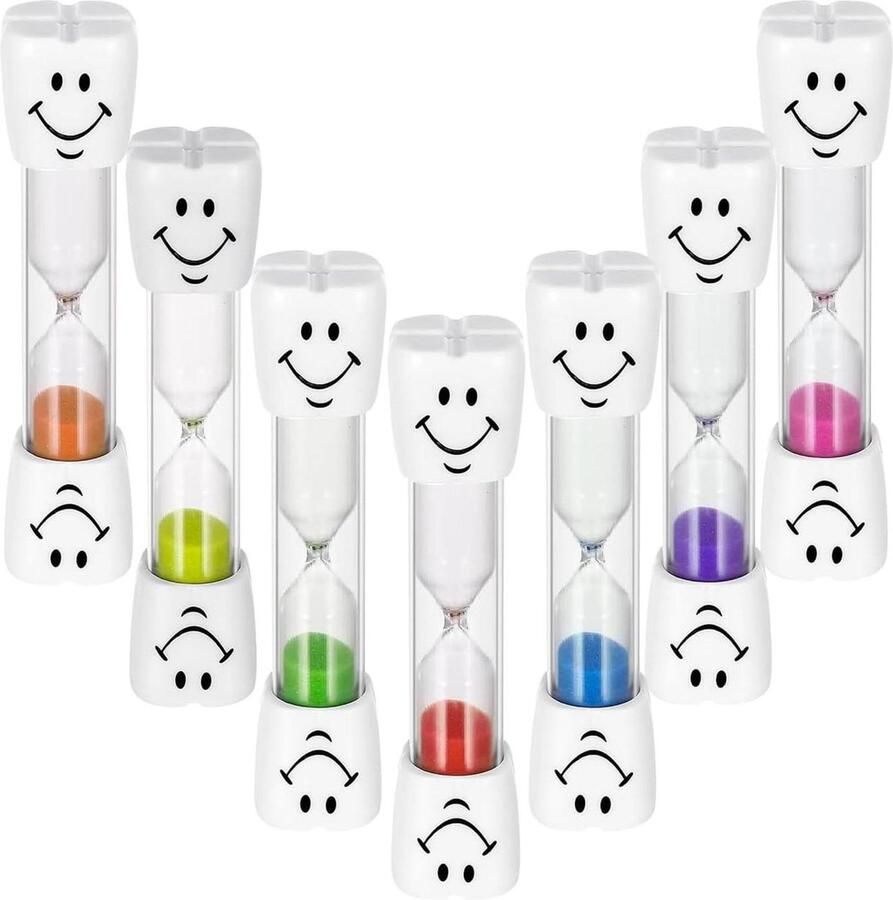 Glas tandenpoetsen smiley zandloper voor kinderen 3 minuten ornament
