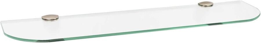 Glaspaneel 6 mm Wandrek met RVS Look 1 stuk Transparant 60 x 12 cm