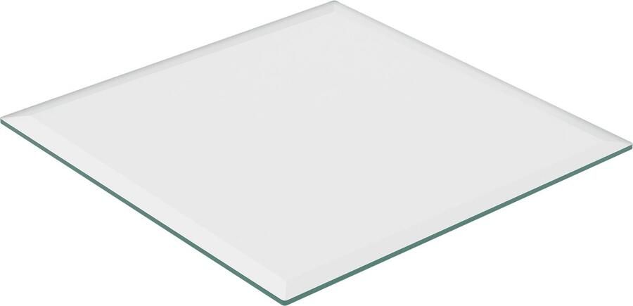 Relaxdays glasplaat 8 mm gehard veiligheidsglas tafel kachel vierkante glazen plaat 70 x 70 cm transparant