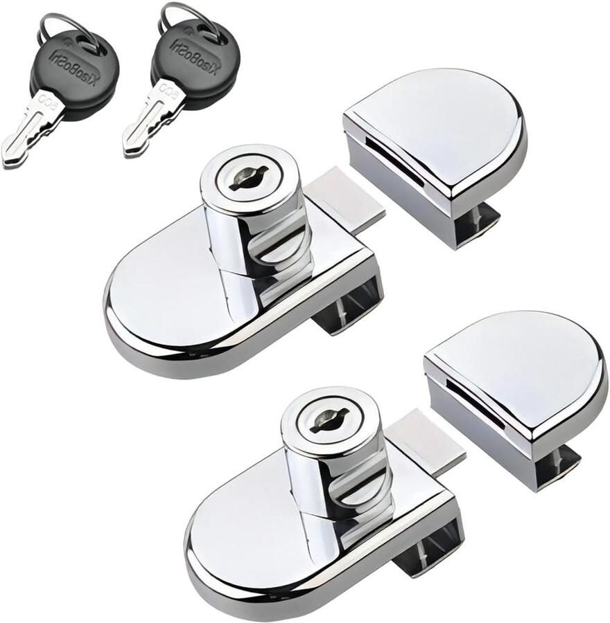 Glass Cabinet Slot 2 Stuks Geen Boren Glasdikte 5-8mm Vitrine Winkel Glas Juwelen Deur