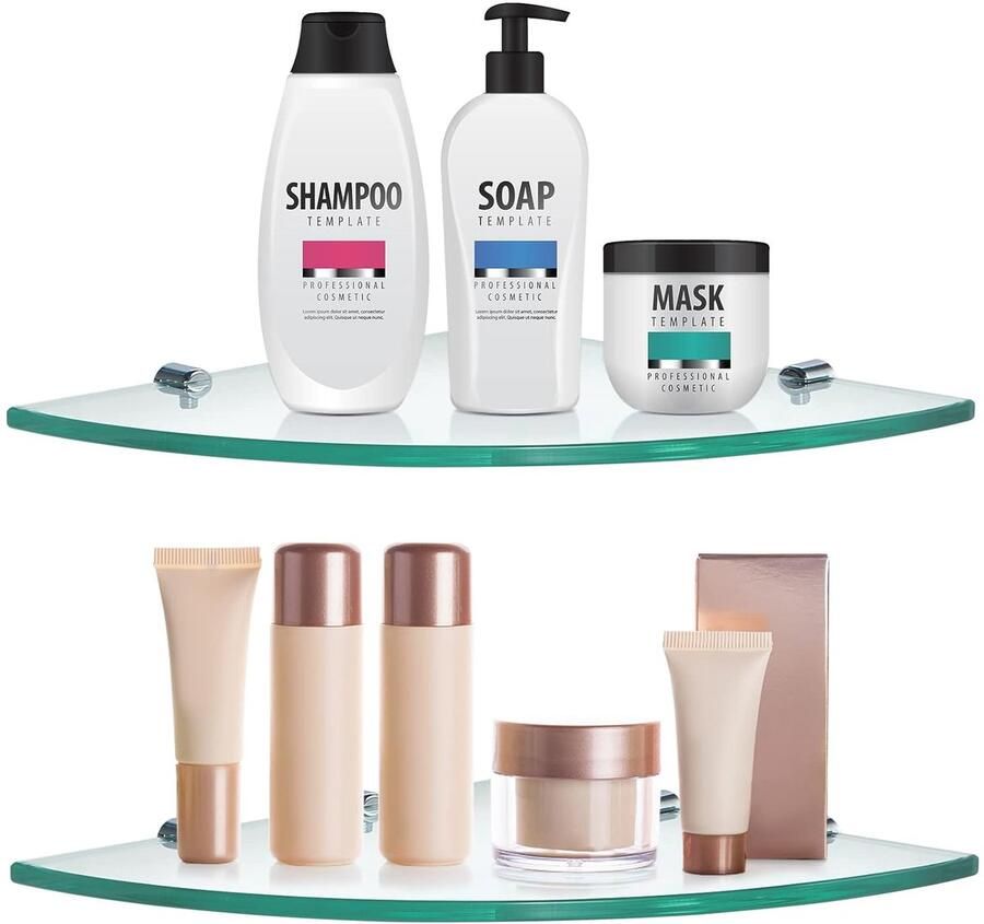 Glazen Badkamer Plank Modern Design 1 stuk 29 2 x 29 2 cm Gehard Glas